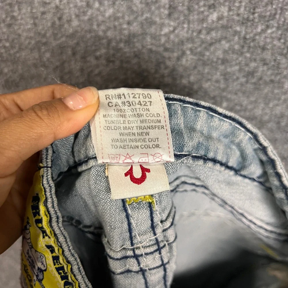 True Religion Skinny Jeans women 32 Blue Distressed Made In USA